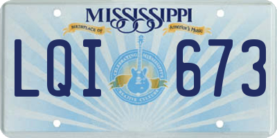 MS license plate LQI673