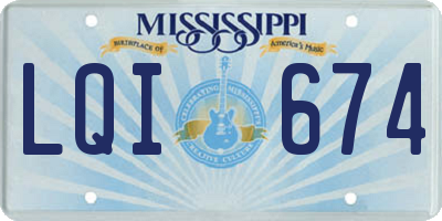 MS license plate LQI674