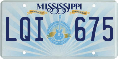 MS license plate LQI675