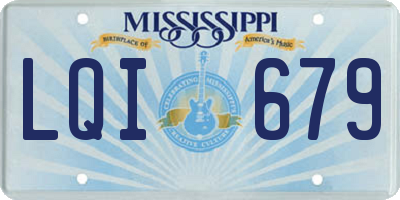 MS license plate LQI679