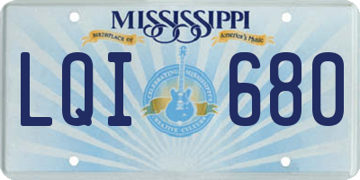 MS license plate LQI680
