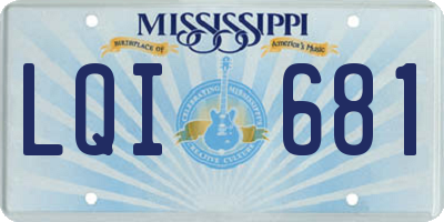 MS license plate LQI681