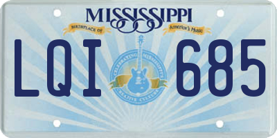 MS license plate LQI685