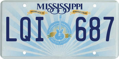 MS license plate LQI687