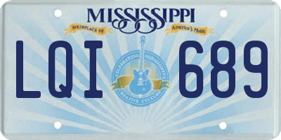 MS license plate LQI689