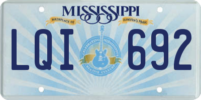 MS license plate LQI692