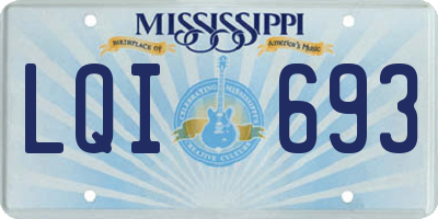 MS license plate LQI693