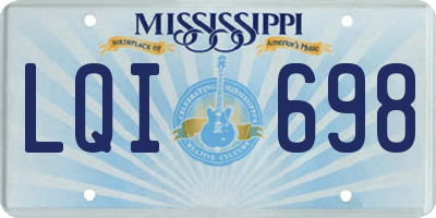 MS license plate LQI698