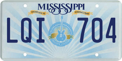 MS license plate LQI704