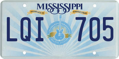MS license plate LQI705