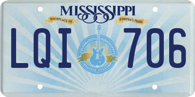 MS license plate LQI706