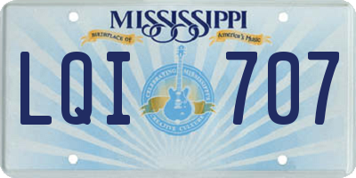 MS license plate LQI707
