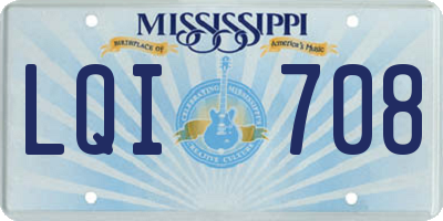 MS license plate LQI708
