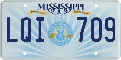 MS license plate LQI709