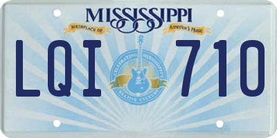 MS license plate LQI710