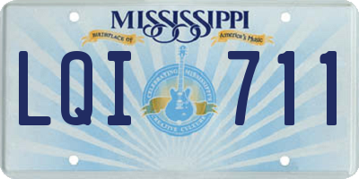 MS license plate LQI711