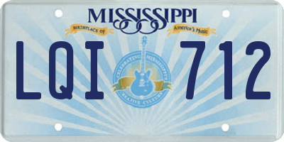 MS license plate LQI712