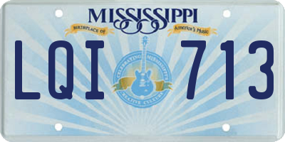 MS license plate LQI713