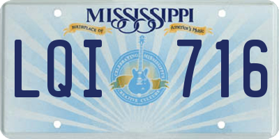 MS license plate LQI716