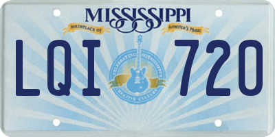 MS license plate LQI720