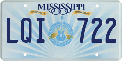 MS license plate LQI722