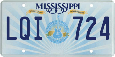 MS license plate LQI724