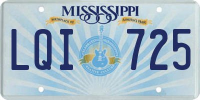 MS license plate LQI725