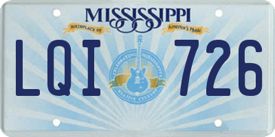 MS license plate LQI726