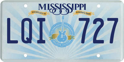 MS license plate LQI727