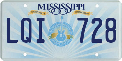 MS license plate LQI728