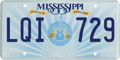 MS license plate LQI729