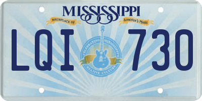 MS license plate LQI730