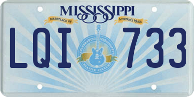 MS license plate LQI733