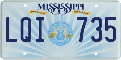 MS license plate LQI735