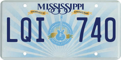 MS license plate LQI740