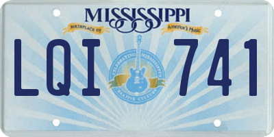 MS license plate LQI741