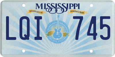 MS license plate LQI745