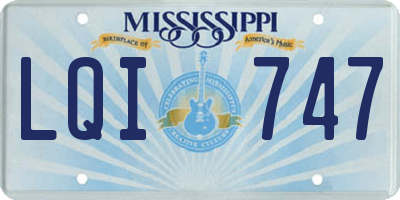 MS license plate LQI747