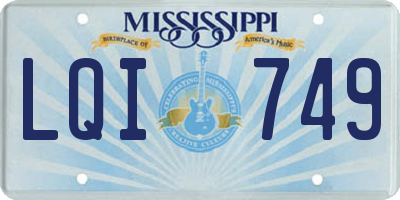 MS license plate LQI749