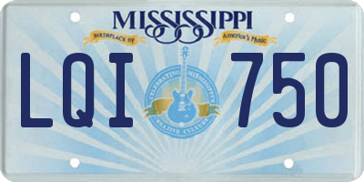 MS license plate LQI750