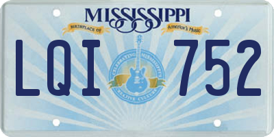 MS license plate LQI752