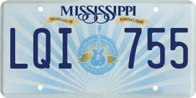 MS license plate LQI755