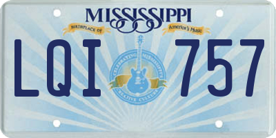 MS license plate LQI757