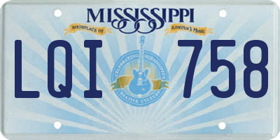MS license plate LQI758