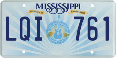 MS license plate LQI761