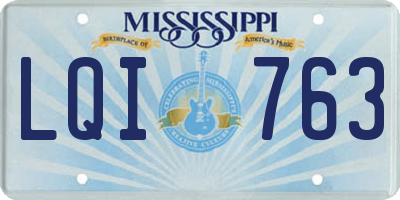 MS license plate LQI763