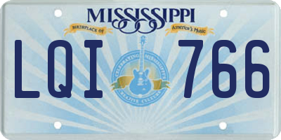 MS license plate LQI766