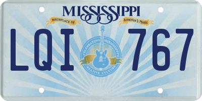 MS license plate LQI767