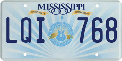 MS license plate LQI768
