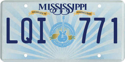 MS license plate LQI771
